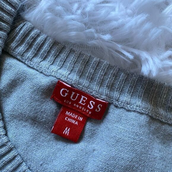 Guess gray Crew Neck Sweater Size Medium - Picture 6 of 8